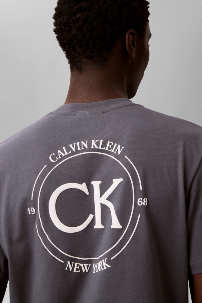Calvin Klein blauwe heren t-shirt | Close up