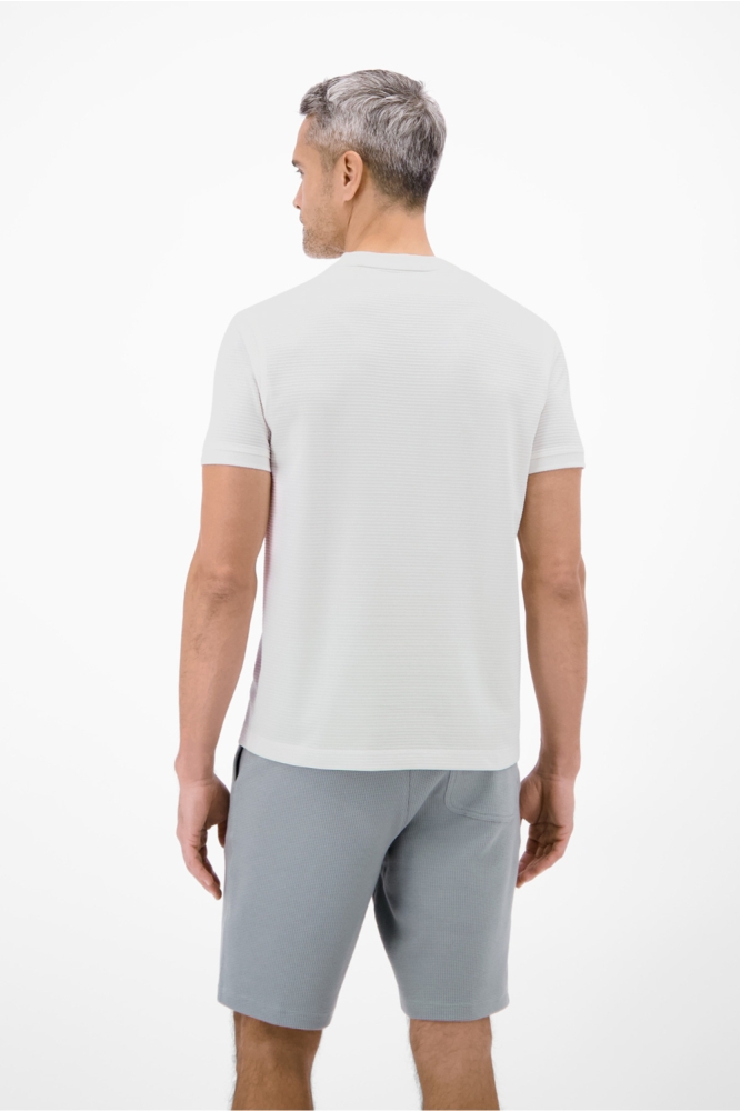 Lerros witte heren t-shirt | Model achteraanzicht