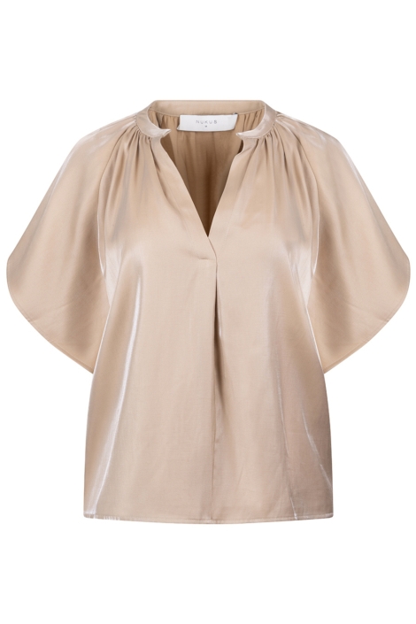 Nukus zand dames blouse | Vooraanzicht