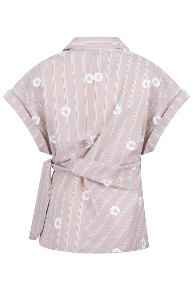 Nukus zand dames blouse | Achteraanzicht