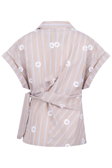 Nukus zand dames blouse | Achteraanzicht
