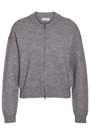 Noisy may Jas NMHARLOW L/S ZIP KNIT JACKET 27038441 Medium Grey Melange