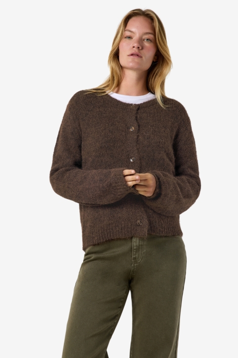 Noisy may bruine dames vest | Model vooraanzicht