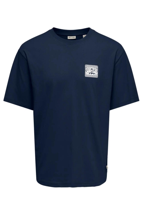 Only & Sons blauwe heren t-shirt | Vooraanzicht