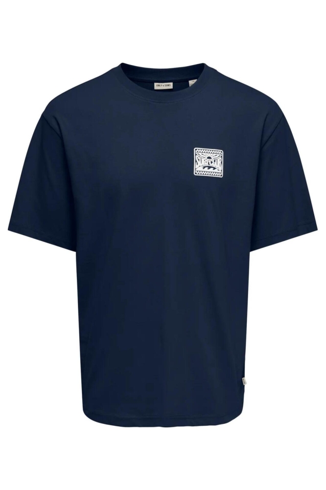 Only & Sons blauwe heren t-shirt | Vooraanzicht