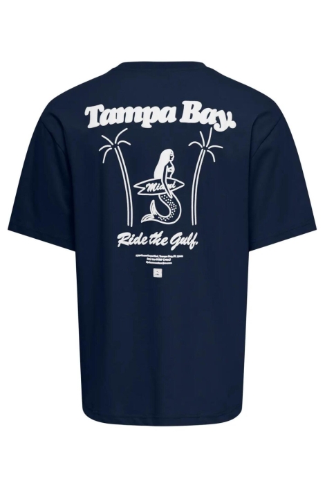 Only & Sons blauwe heren t-shirt | Achteraanzicht