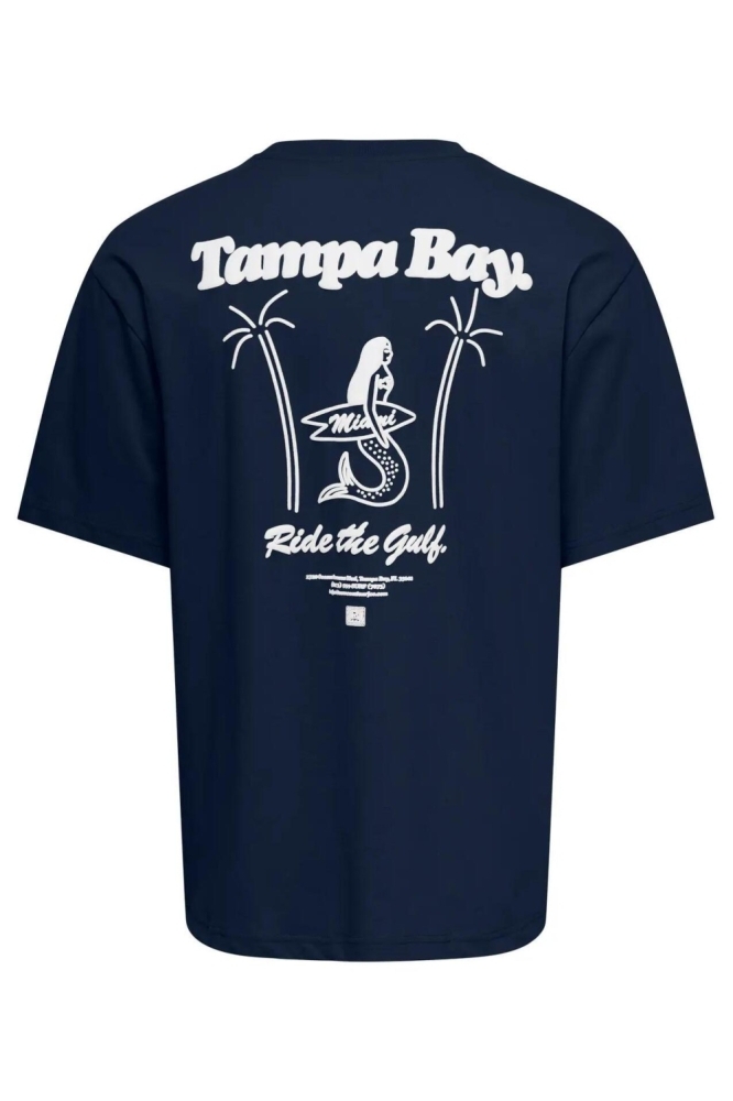 Only & Sons blauwe heren t-shirt | Achteraanzicht