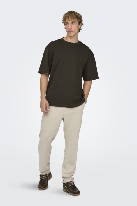 Only & Sons bruine heren t-shirt | Model