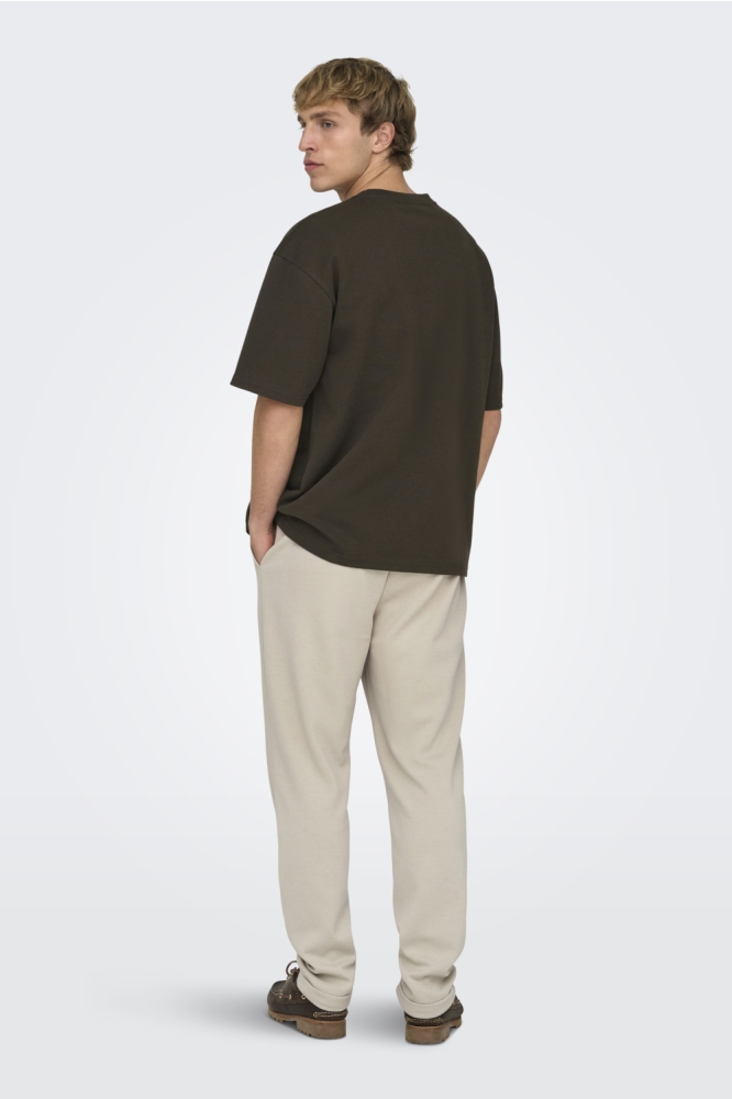 Only & Sons bruine heren t-shirt | Model
