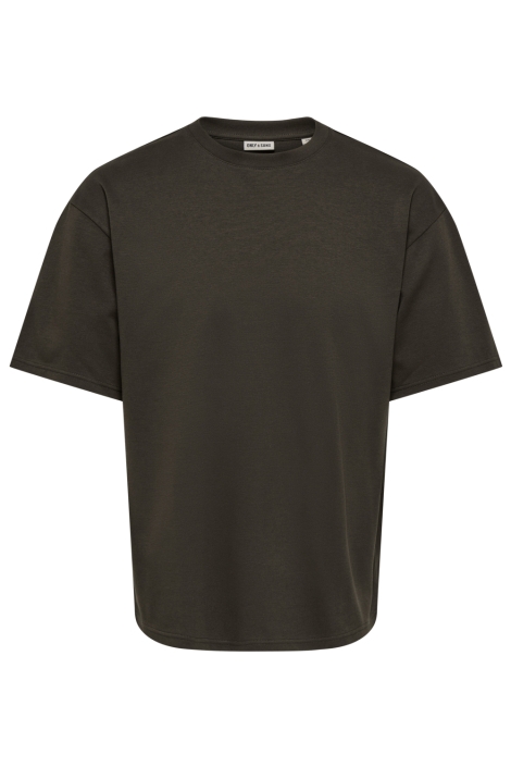Only & Sons bruine heren t-shirt | Vooraanzicht