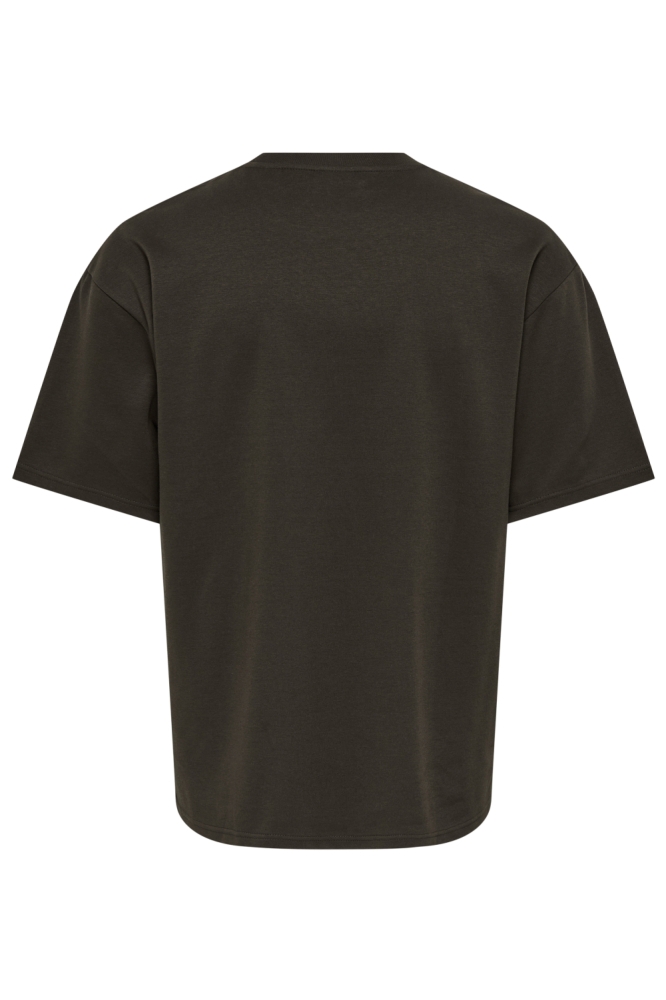Only & Sons bruine heren t-shirt | Achteraanzicht