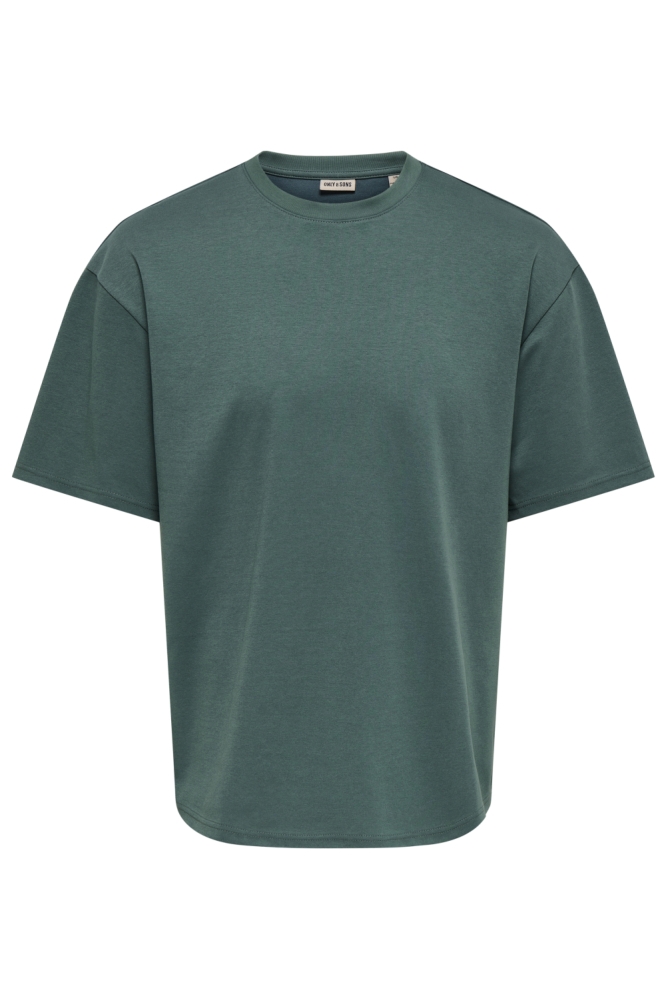 Only & Sons groene heren t-shirt | Vooraanzicht