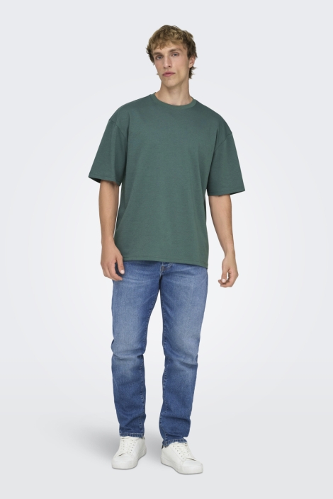Only & Sons groene heren t-shirt | Model