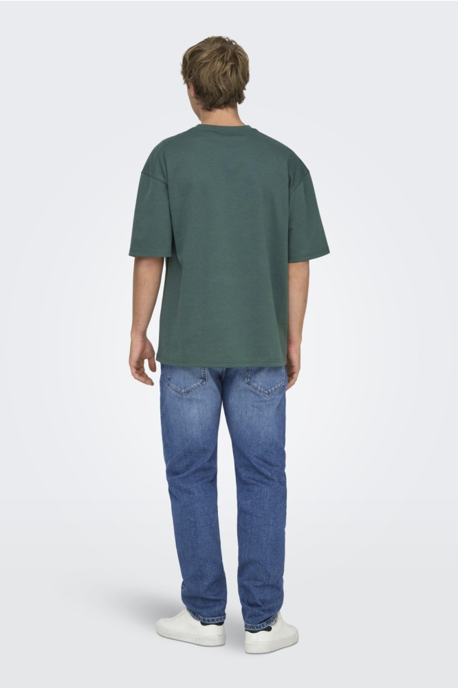 Only & Sons groene heren t-shirt | Model