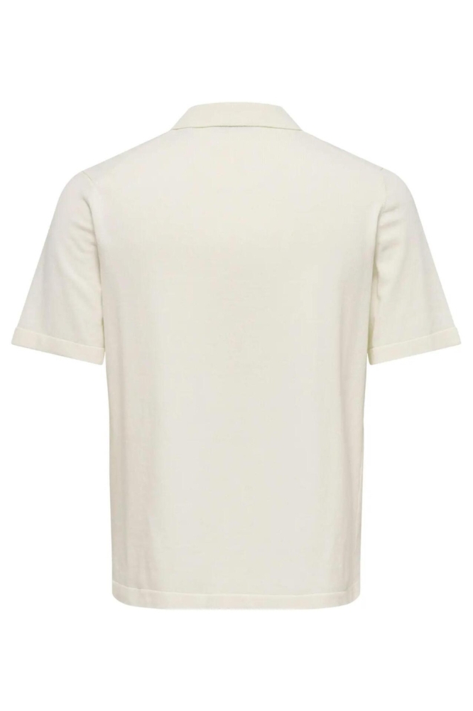 Only & Sons beige heren overhemd | Achteraanzicht