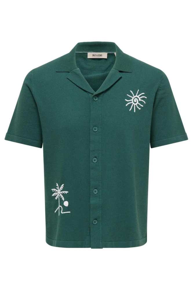 Only & Sons groene heren overhemd | Vooraanzicht