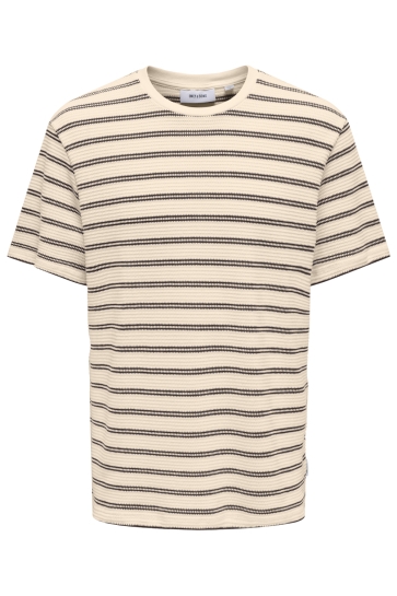 Only & Sons T-shirt ONSIAN REG SS STRIPE STRUCT TEE 22032819 COFFEE BEAN