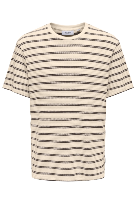 Only & Sons beige heren t-shirt | Vooraanzicht