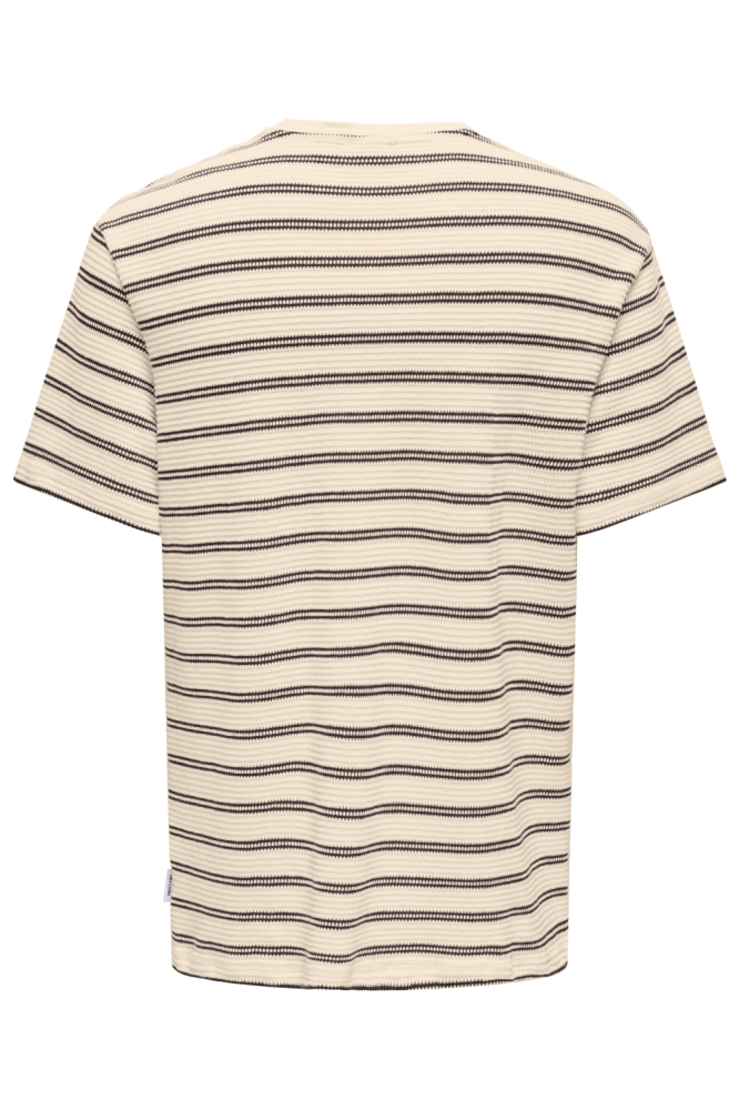 Only & Sons beige heren t-shirt | Achteraanzicht