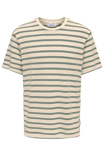 Only & Sons T-shirt ONSIAN REG SS STRIPE STRUCT TEE 22032819 MALLARD GREEN