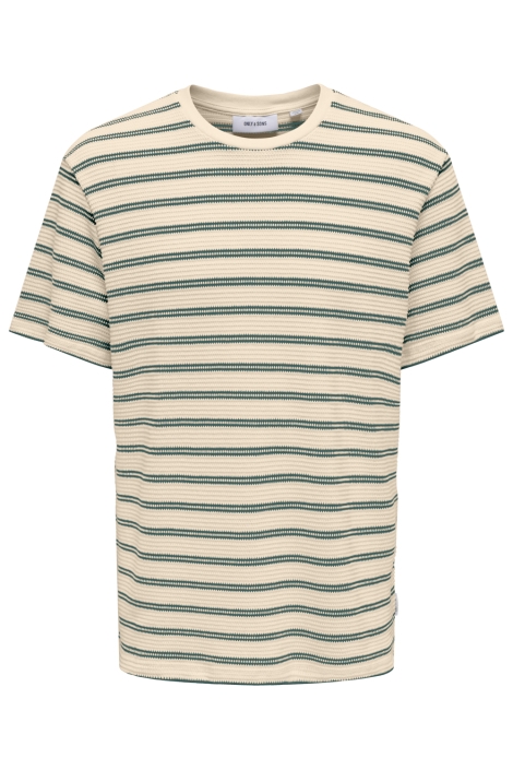 Only & Sons beige heren t-shirt | Vooraanzicht