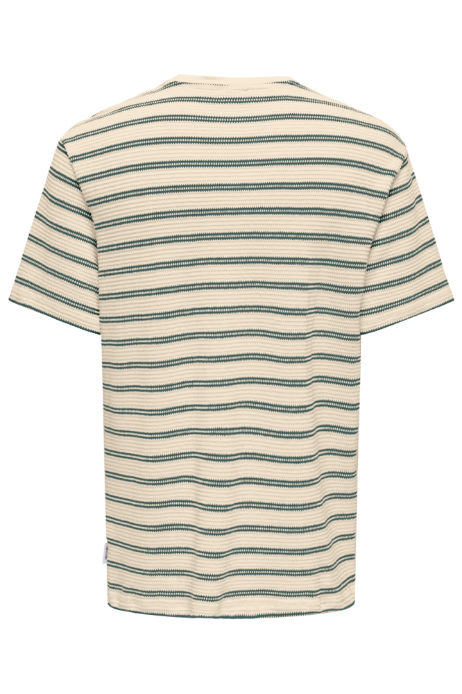 Only & Sons beige heren t-shirt | Achteraanzicht