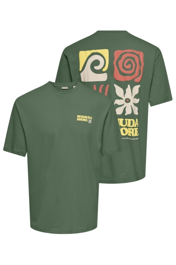 Only & Sons T-shirt ONSKIKI LIFE RLX SS TEE 22038264 Mallard Green/BERMUDA SHORE