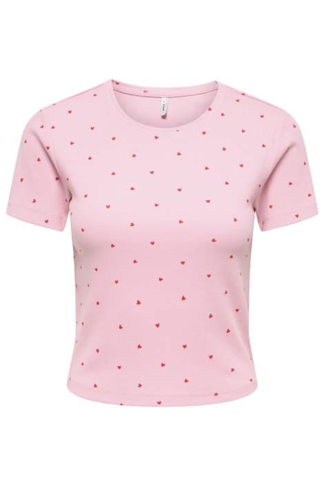 Only roze dames t-shirt | Vooraanzicht