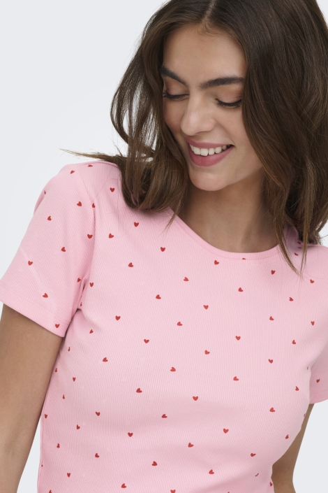 Only roze dames t-shirt | Close up