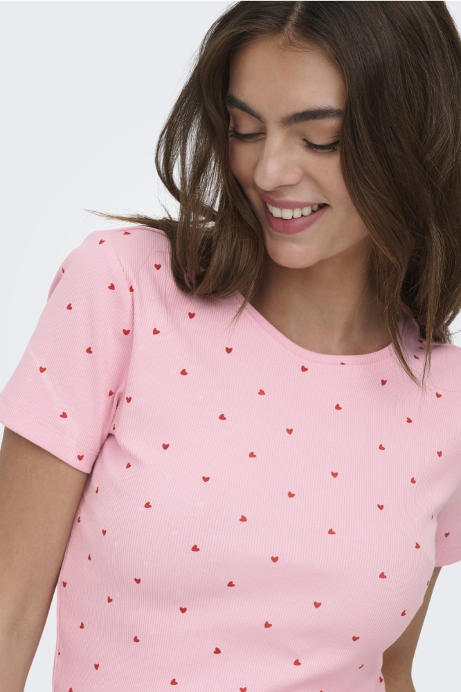 Only roze dames t-shirt | Close up