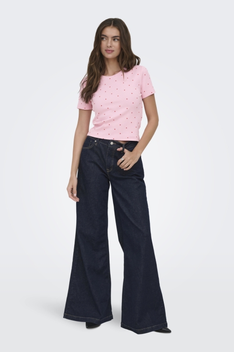 Only roze dames t-shirt | Model