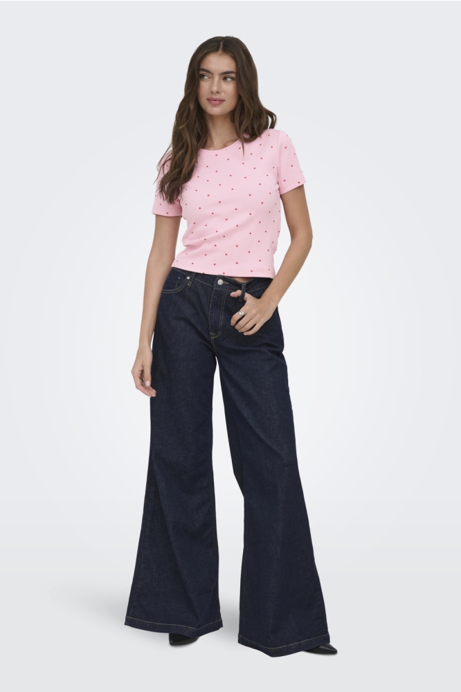 Only roze dames t-shirt | Model