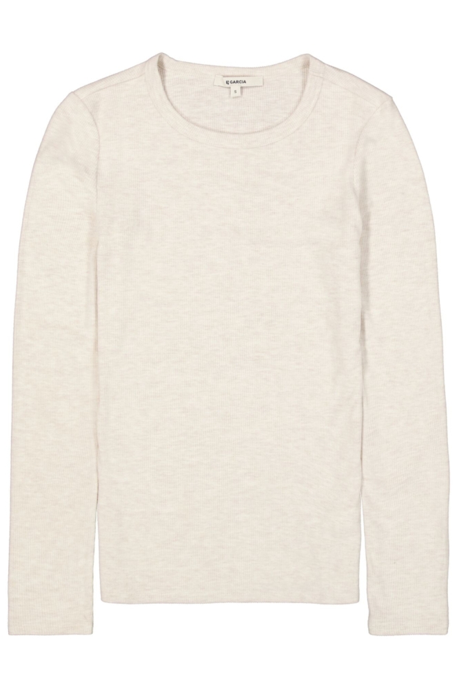 Garcia beige dames t-shirt | Vooraanzicht