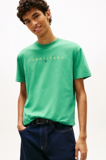Tommy Jeans tjm reg linear logo tee ext Groen
