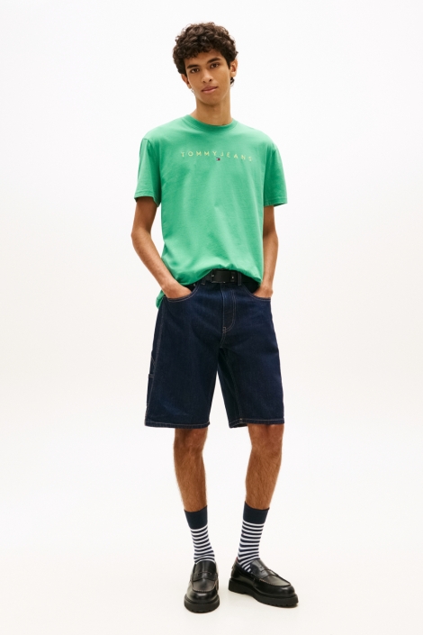 Tommy Jeans groene heren t-shirt | Model