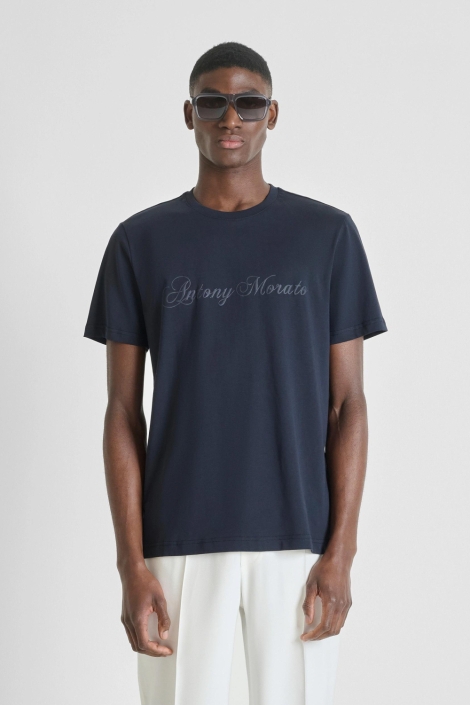 Antony Morato blauwe heren t-shirt | Model vooraanzicht