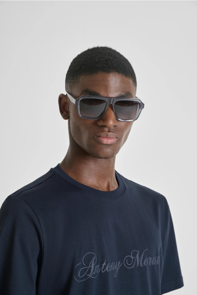 Antony Morato blauwe heren t-shirt | Close up