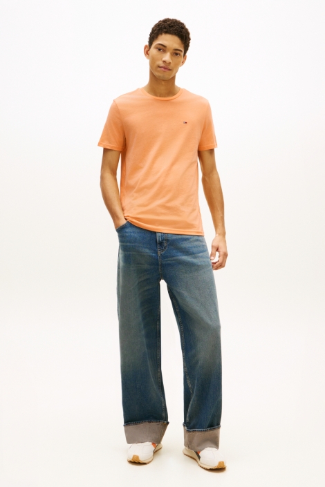 Tommy Jeans oranje heren t-shirt | Model
