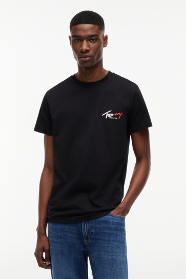 Tommy Jeans T-shirt TJM SLIM SIGN CHEST SS TEE EXT DM0DM22538 BDS BLACK