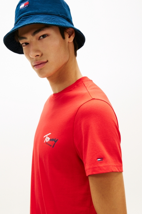 Tommy Jeans rode heren t-shirt | Close up