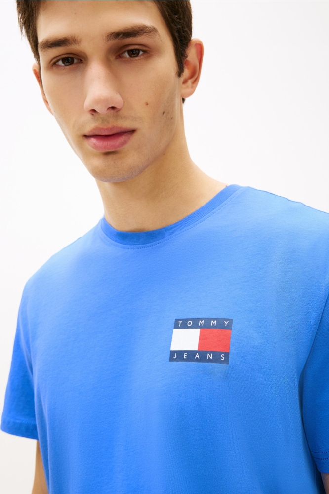 Tommy Jeans blauwe heren t-shirt | Close up