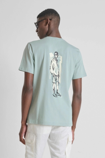 Antony Morato T-shirt MANILA 2 MMKS02669 FA100144 4094 AQUAMARINE
