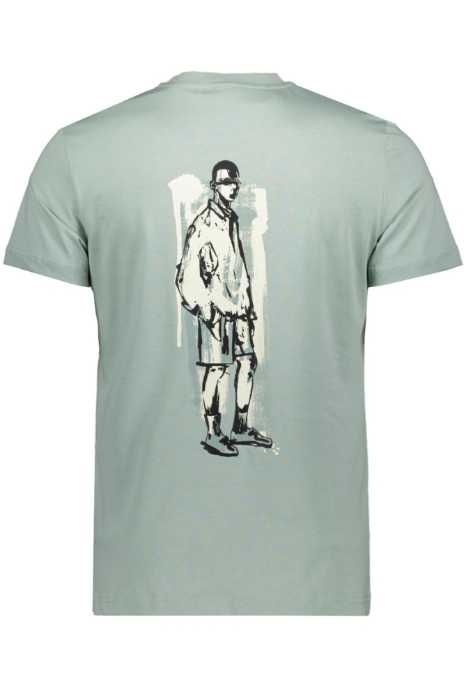 Antony Morato groene heren t-shirt | Achteraanzicht