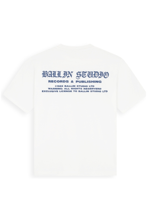 Ballin witte heren t-shirt | Achteraanzicht