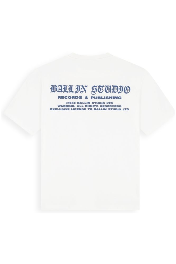 Ballin witte heren t-shirt | Achteraanzicht