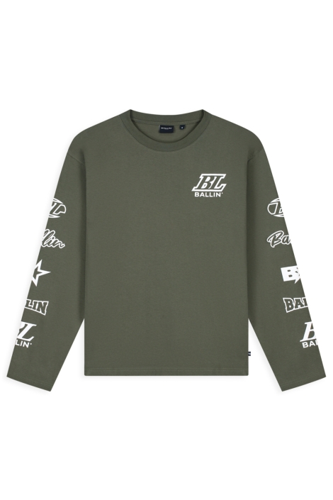 Ballin groene heren t-shirt | Vooraanzicht