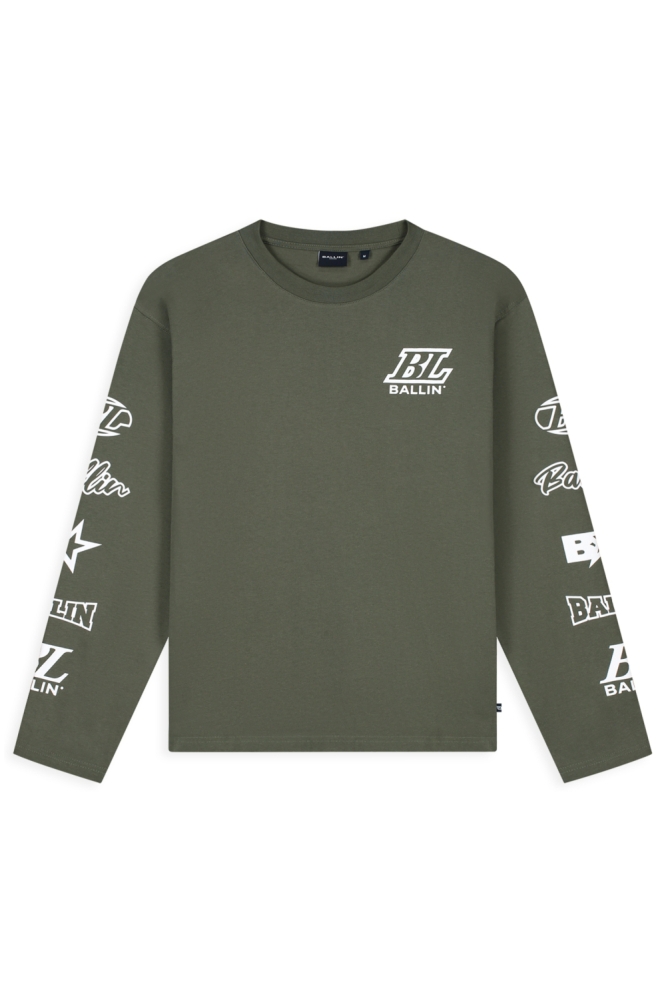 Ballin groene heren t-shirt | Vooraanzicht