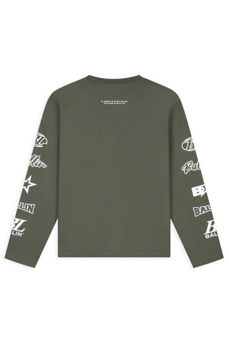 Ballin groene heren t-shirt | Achteraanzicht