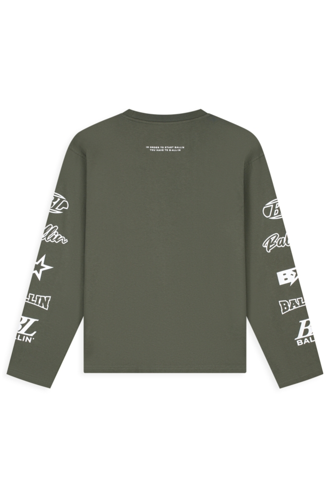 Ballin groene heren t-shirt | Achteraanzicht