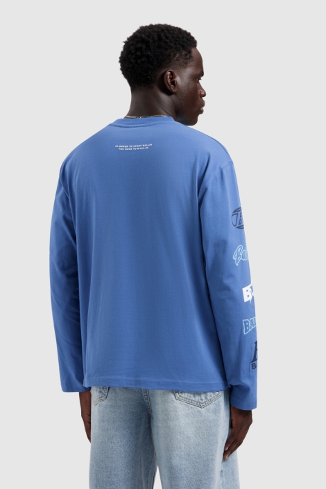 Ballin blauwe heren t-shirt | Model achteraanzicht